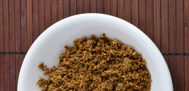 Egyptian dukka with flatbread and olive oil